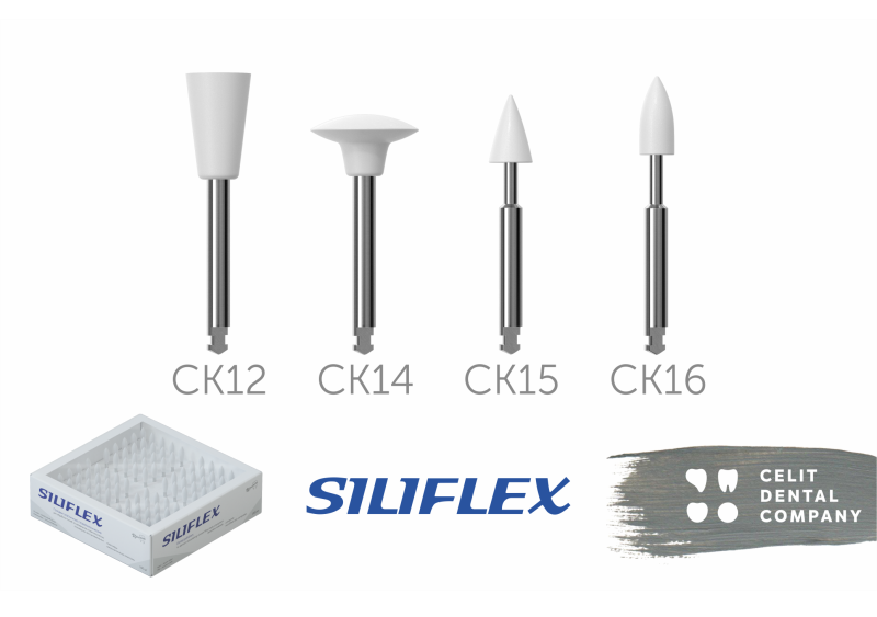 Головки эластичные стоматологические Siliflex комплектность 100 шт : СК 12 чашка узкая  25шт + СК 14 линза 25 шт + СК 15 острие 25шт + СК 16 оливка 25 шт купить