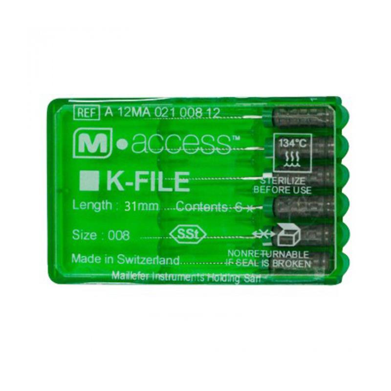 К-файлы / K-Files M-ACCESS 008/31мм 6шт Maillefer A12MA03100812 купить